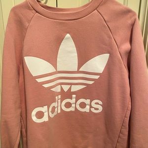 Adidas pink crew neck sweatshirt